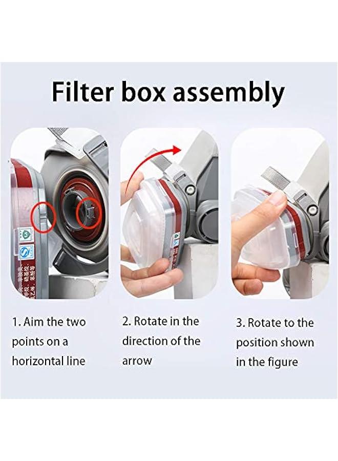 Arabest Respirator Mask Reusable Half Face Gas Cover/ Shield with Safety Glasses, Filters for Painting, Welding, Polishing, Woodworking and Other Work Protection (Medium)  - Image 5