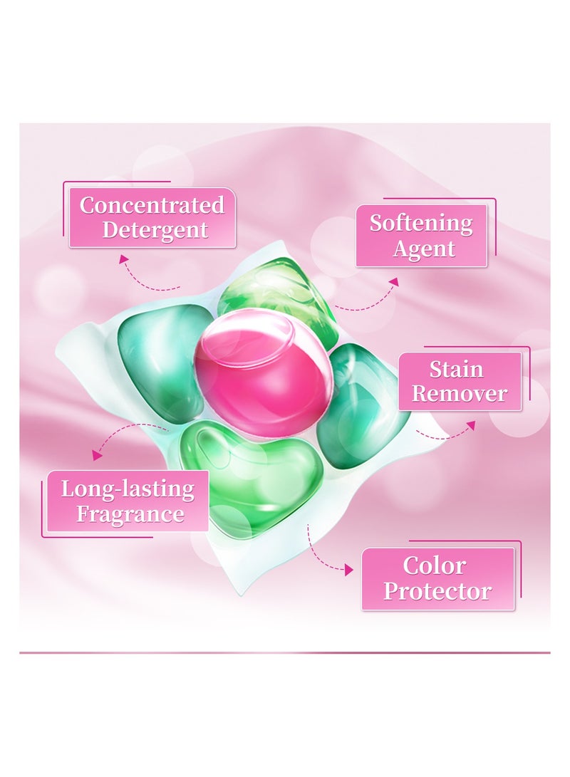 ar FUM أرفوم بودز، كبسولات منظف الغسيل 5 في 1 مع بودز غسيل مصنوعة في ألمانيا و 16 أسبوعًا من العطر طويل الأمد (أموري، ليلي)، 2 × 42 بودز (84 كبسولة) - Image 5