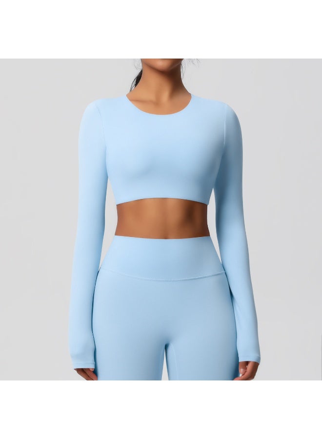 Yoga Shirts For Women Long Sleeve With Padded Fitness Running Gym Clothes Workout Dry Fit Breathable High Elastic Sports Top - Image 2
