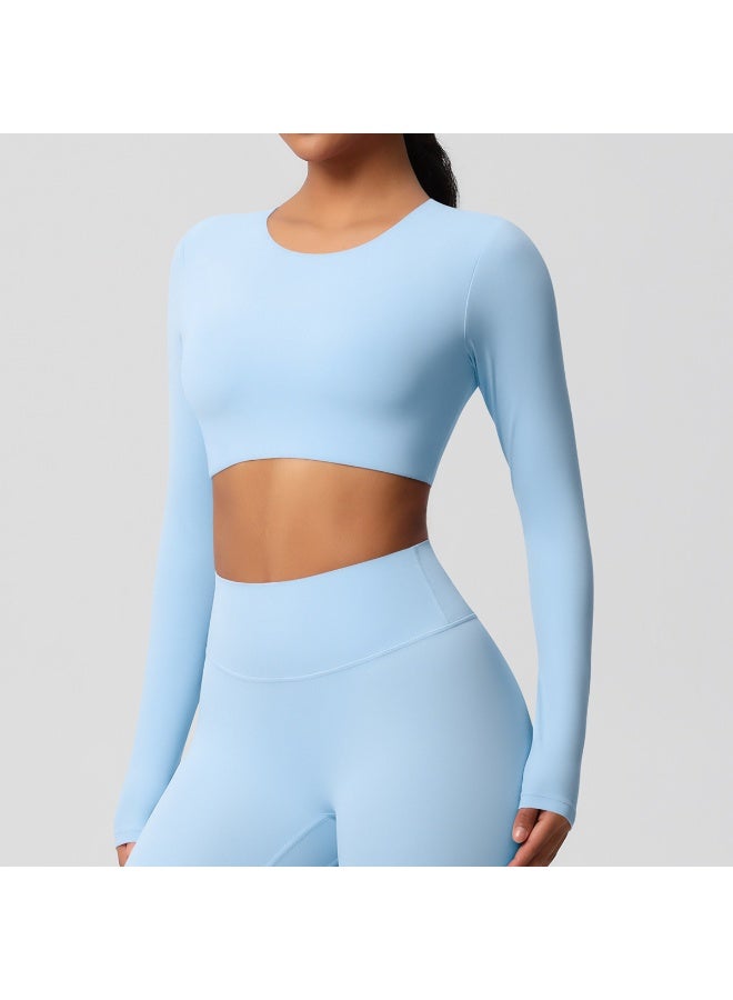 Yoga Shirts For Women Long Sleeve With Padded Fitness Running Gym Clothes Workout Dry Fit Breathable High Elastic Sports Top - Image 1