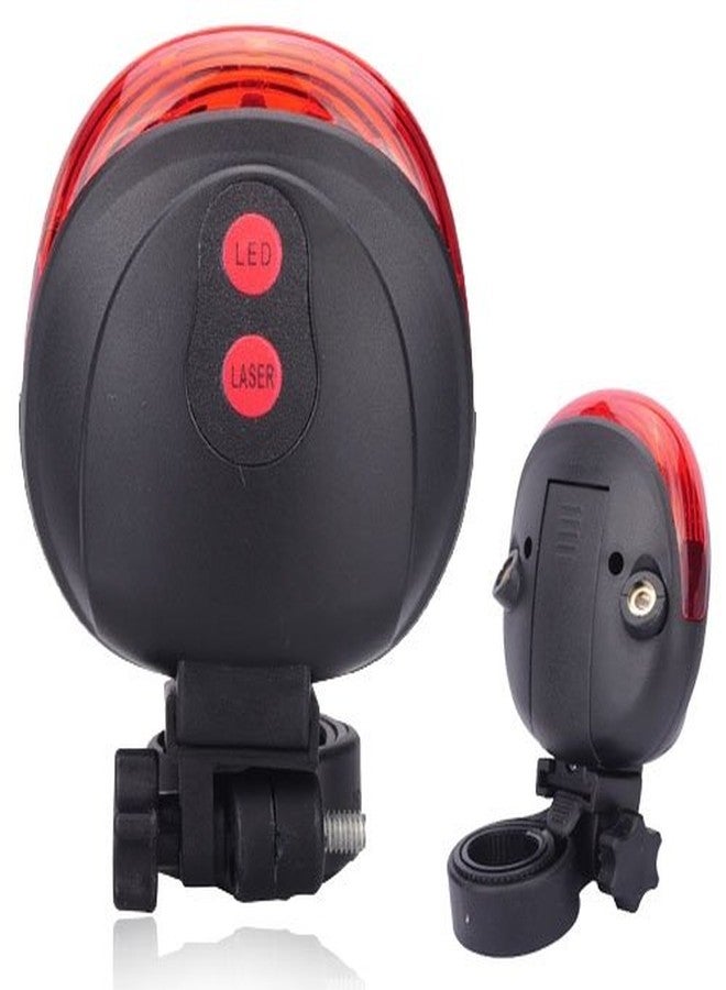 Tiny Deal SL-116 5-LED 7 Flashing Modes 2-Laser Red Light Bike Bicycle Laser Safety Tail Light Black and Red - Image 1
