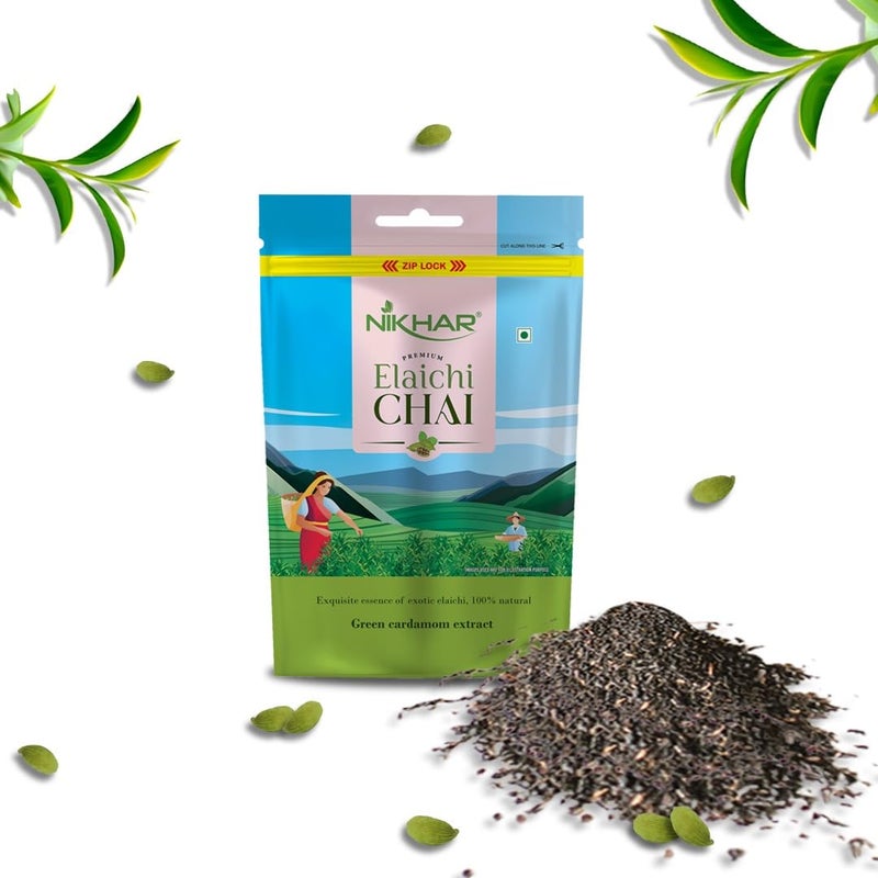 Nikhar Tea شاي نكهار إليتشي 1 كجم | كيس شاي بنكهة الهيل الفاخرة - Image 1
