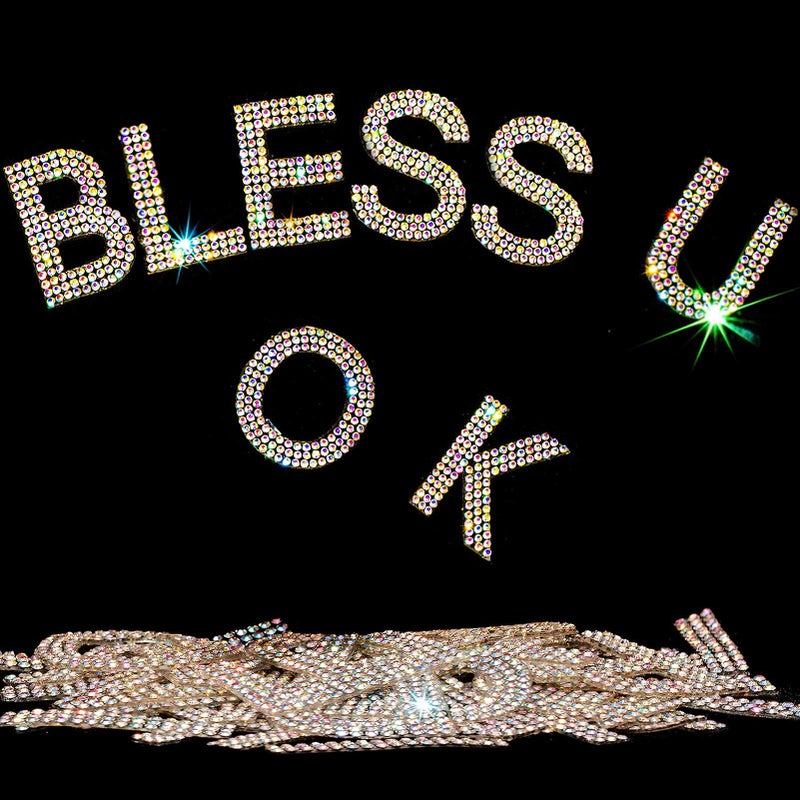 Locacrystal 34Pcs Bling Rhinestone Alphabet Letter Stickers AZ Letters SelfAdhesive Ironon Crystal Rhinestones Word Stickers for Cars Arts Crafts Clothing DIY DecorationCrystal AB