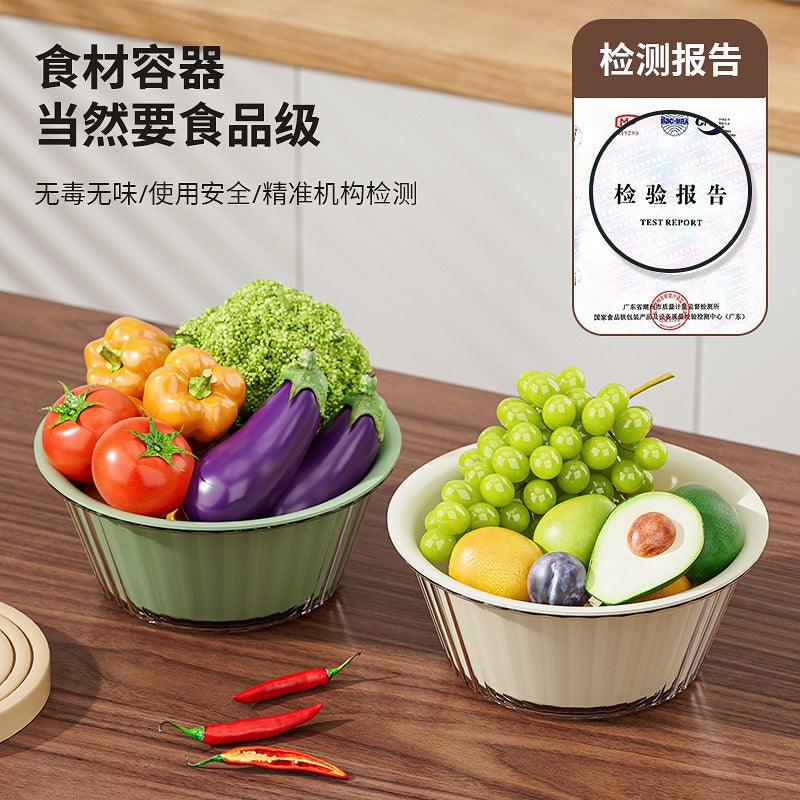 Foldable Vegetable Washing Basin – PP+PET Kitchen Drain Basket - Image 2