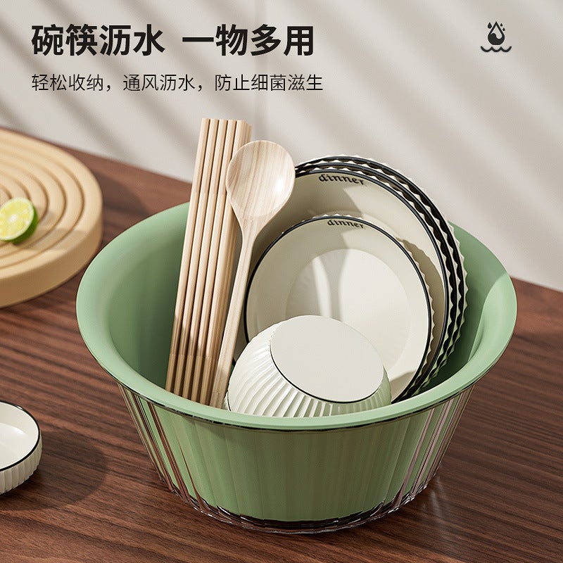 Foldable Vegetable Washing Basin – PP+PET Kitchen Drain Basket - Image 5