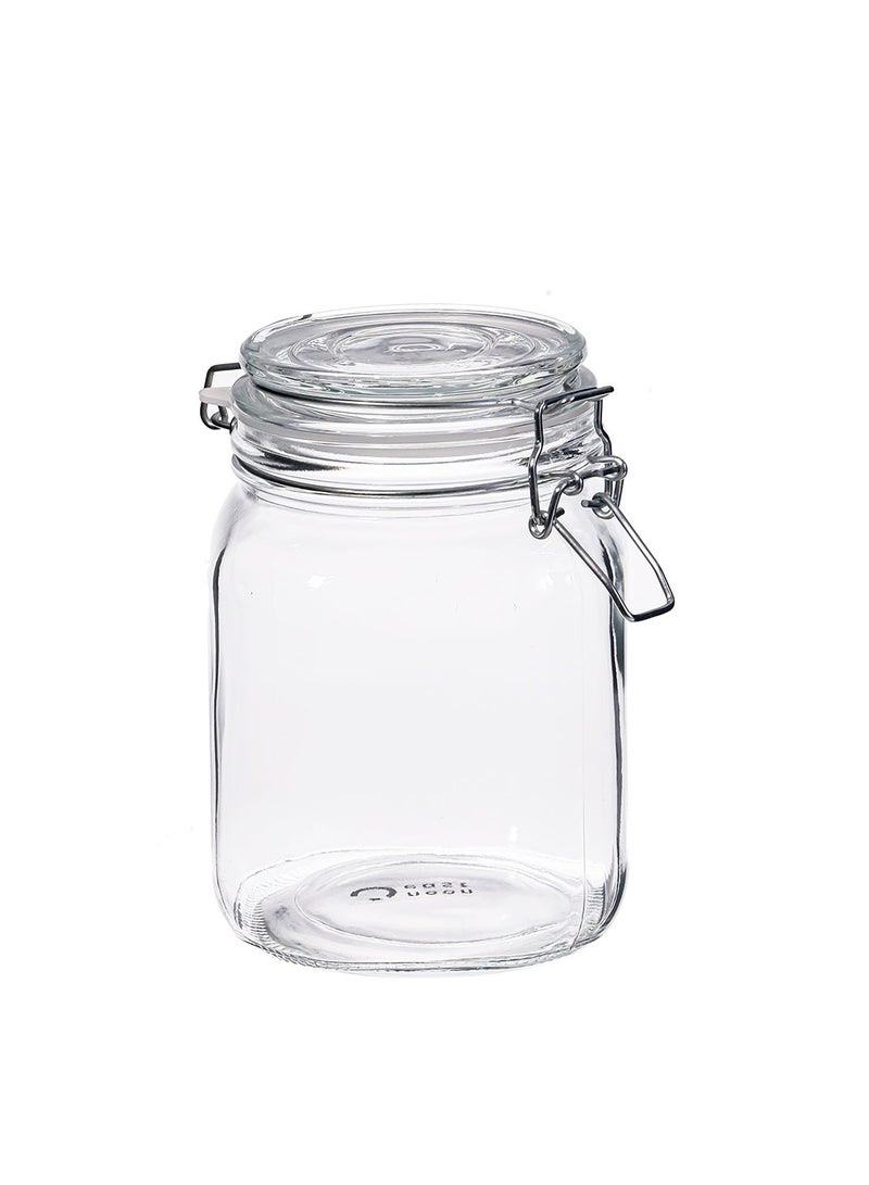 noon عبوة من 4 برطمانات ميسون كبيرة مع أغطية. سعة 1100 مل، مثالية للتخزين، التعليب، التخليل. حبوب، سكر، خالية من BPA، 11 سم × 11 سم × 15 سم - شفاف - Image 3