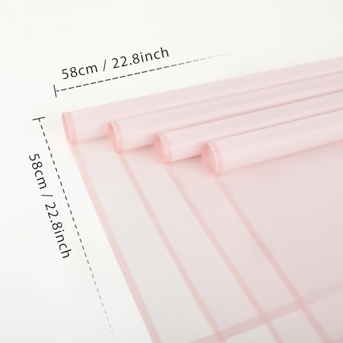FUHITIM 20 Sheets Flower Wrapping Paper Waterproof Floral Bouquet Packaging Paper for DIY CraftsFlorist Supplies Packaging Paper for Wedding Birthday Gift Translucent Light Pink - Image 5