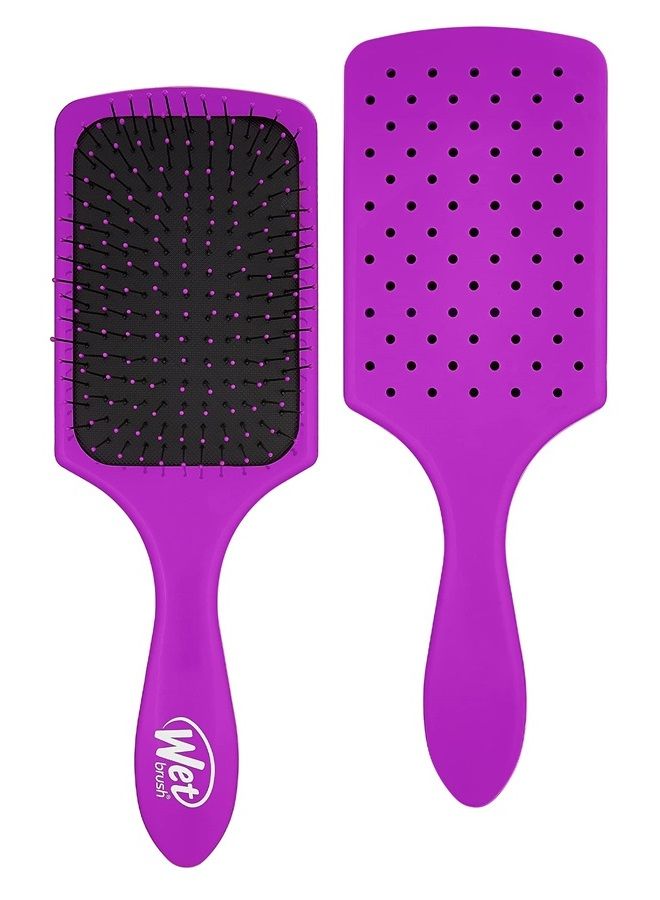 Wet Brush Paddle Hair Brush, Purple - Ultra-Soft IntelliFlex Detangling Bristles with AquaVent Design For Spreading Hair Treatments Evenly - Pain-Free Hair Brush For Women, Men, Wet And Dry Hair - Image 1