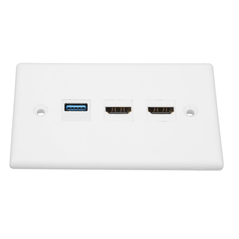 لوحة حائط HDMI متعددة الوسائط عالية الدقة بثلاثة منافذ مع إخفاء الكابلات - لوحة حائط USB 3.0 بدون لحام لتثبيت التلفاز عالي الدقة على الحائط - Image 3
