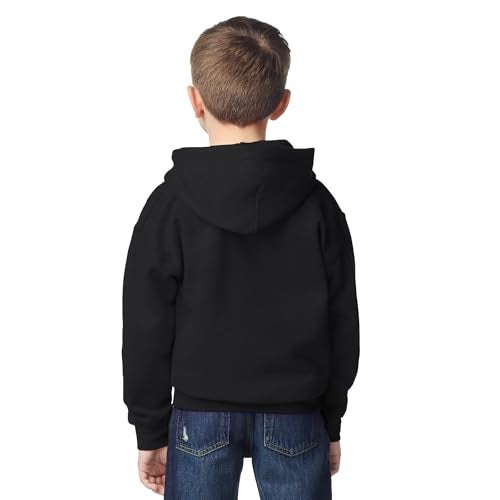 Gildan Youth Hoodie Sweatshirt, Style G18500B, Black, Large - Image 2