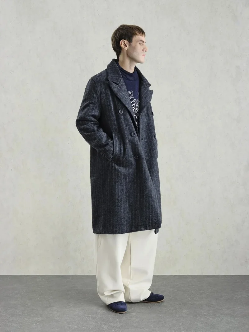 جيستو GIESTO Textured Buttoned Striped Jacket