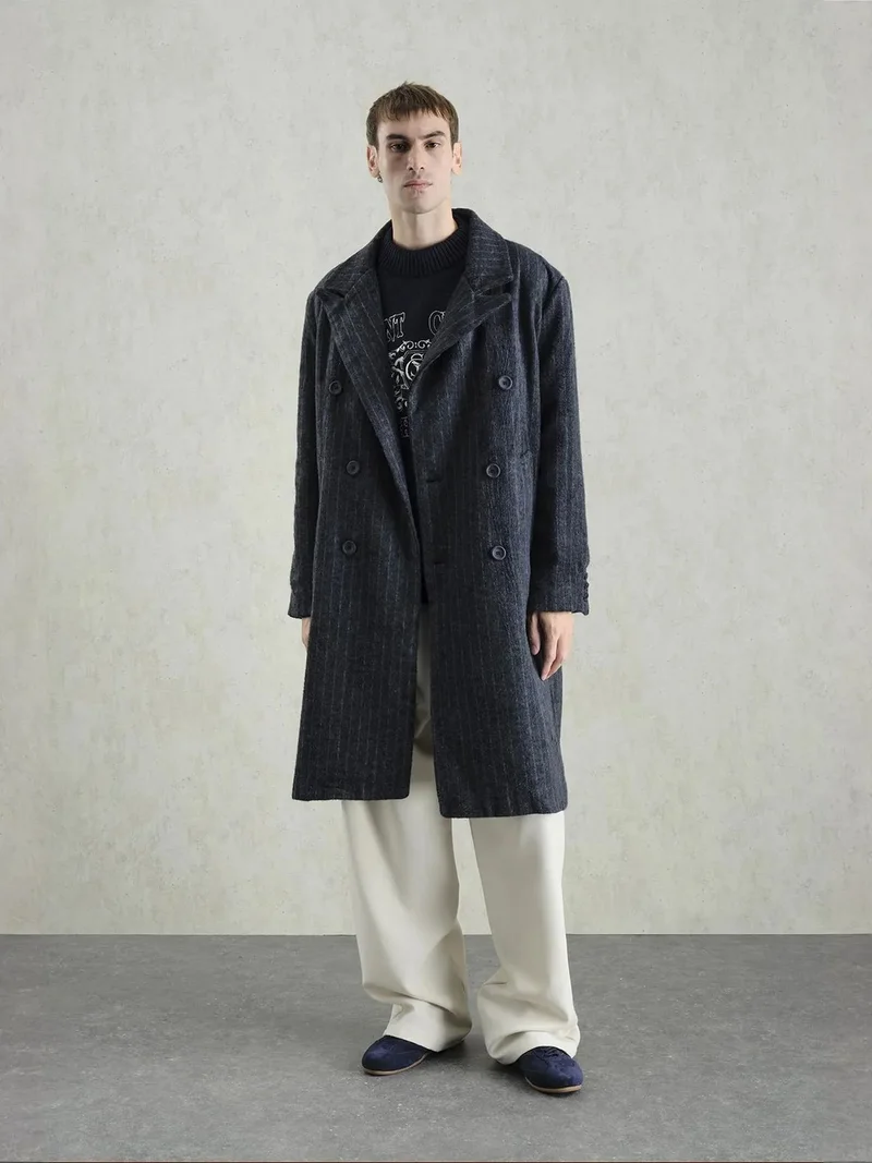 جيستو GIESTO Textured Buttoned Striped Jacket