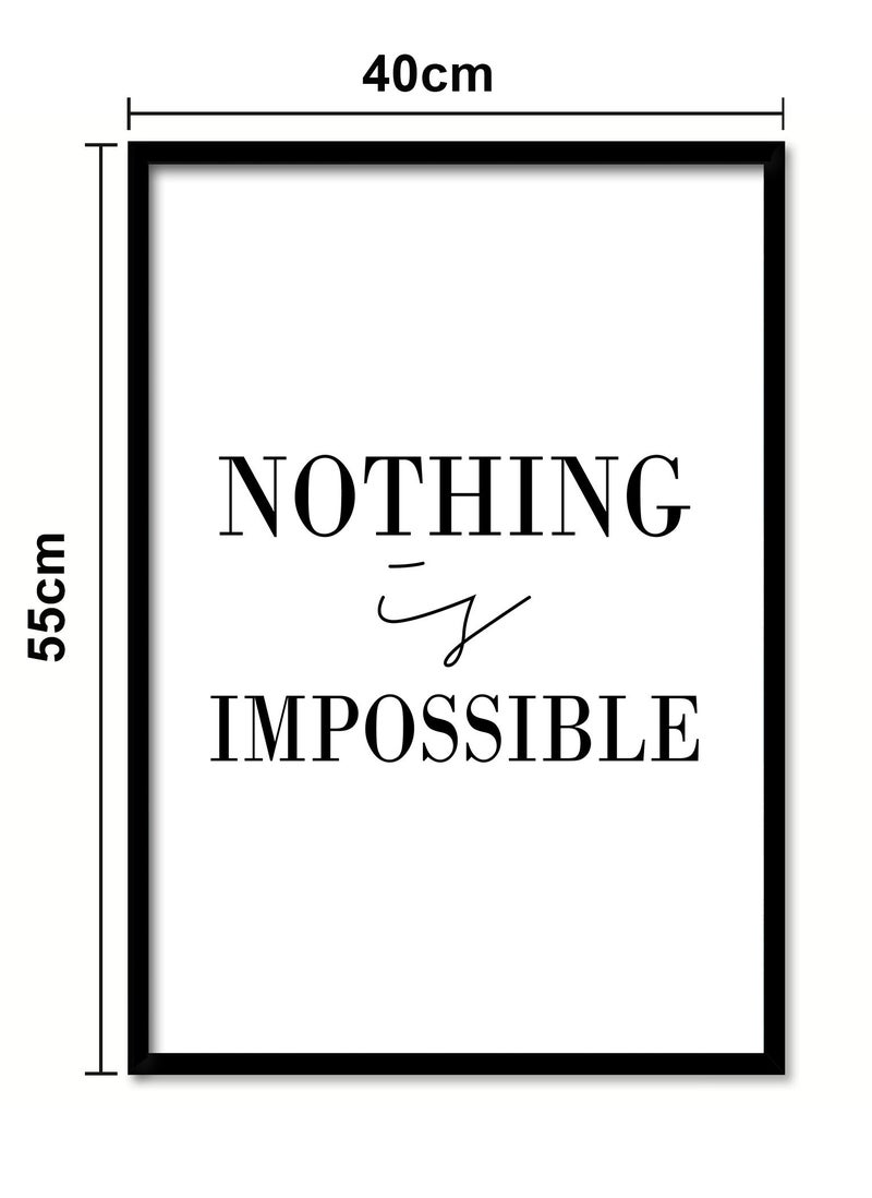 Spoil Your Wall Wall Posters with 2-Piece Nothing Is Impossible Motivational Quote and Black Frame - Wall Arts Home Décor Photo Frames - 40x55cm by Spoil Your Wall  - Image 3