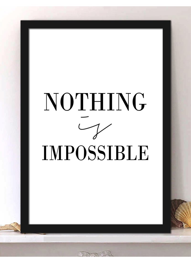 Spoil Your Wall Wall Posters with 2-Piece Nothing Is Impossible Motivational Quote and Black Frame - Wall Arts Home Décor Photo Frames - 40x55cm by Spoil Your Wall  - Image 1