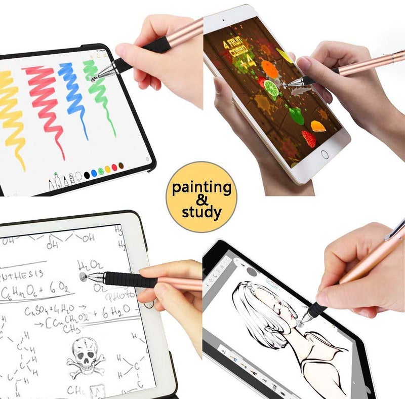 Mixoo Capacitive Stylus Pen, Disc & Fiber Tip 2 in 1 Series, High Sensitivity and Precision, Universal for ipad, iPhone, Tablets and Other Touch Screens, Model: Rose Gold - Image 3