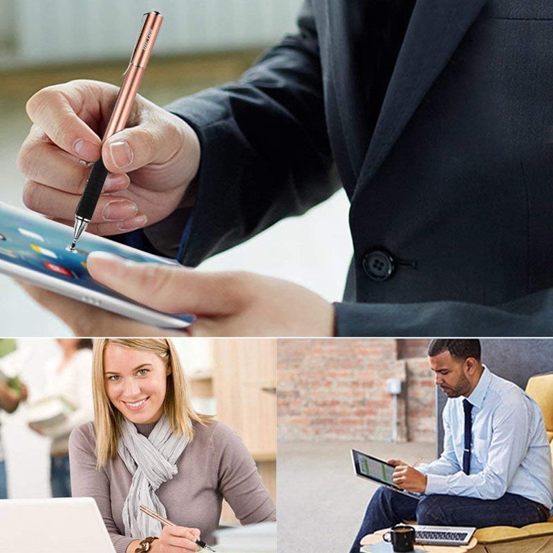 Mixoo Capacitive Stylus Pen, Disc & Fiber Tip 2 in 1 Series, High Sensitivity and Precision, Universal for ipad, iPhone, Tablets and Other Touch Screens, Model: Rose Gold - Image 4
