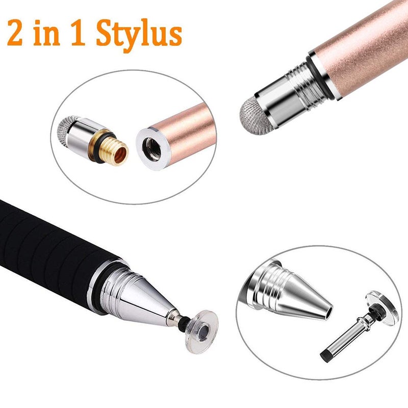 Mixoo Capacitive Stylus Pen, Disc & Fiber Tip 2 in 1 Series, High Sensitivity and Precision, Universal for ipad, iPhone, Tablets and Other Touch Screens, Model: Rose Gold - Image 5