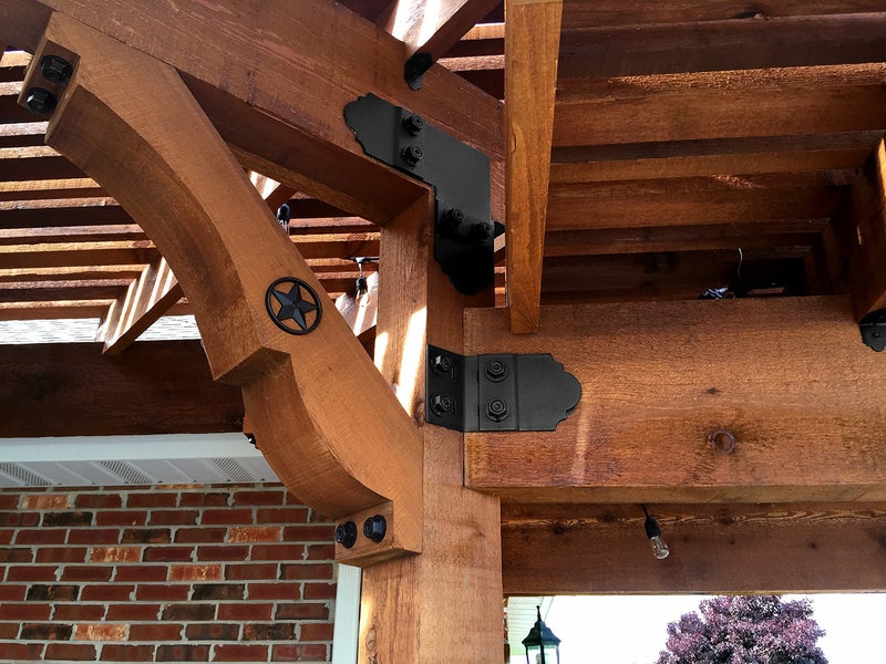 OZCO Laredo Sunset 6" Truss Accent Plate, Black Powder-Coated Galvanized Steel, Decorative Ornamental Wood Tie for Roofs, Pergolas and Rafters (2-Pack), 56611 - Image 4