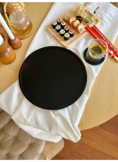 Maison Avf Black Wooden Supla American Service and Coaster (Set of 2)  - Image 1