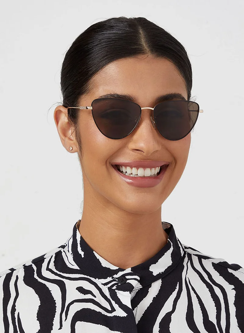 30Sundays Eira,Women Sunglasses, Cat Eye Sunglasses, UV Protection: UV400 (Gold,Brown)