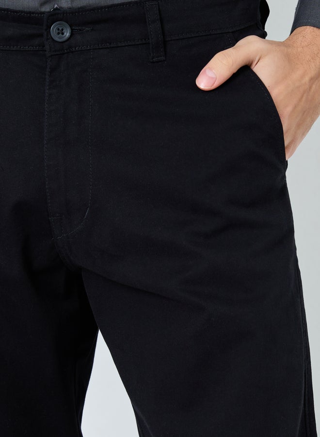 ستايلي سراويل تشينو رجالية ضيقة باللون الأسود - Image 3