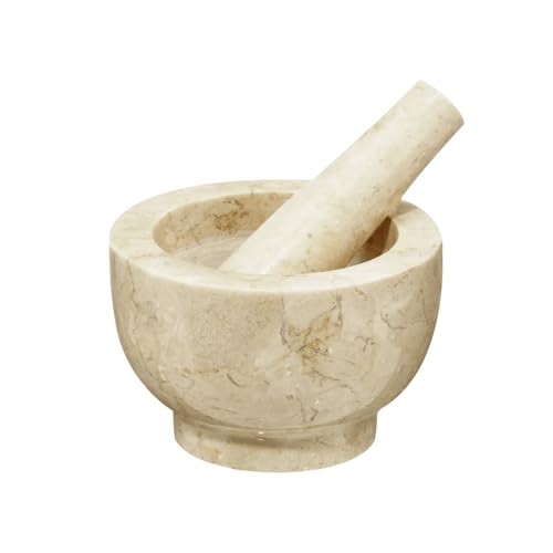 Cilio Prosecco Marble Mortar and Pestle, 2-Inch, Cream - Image 1