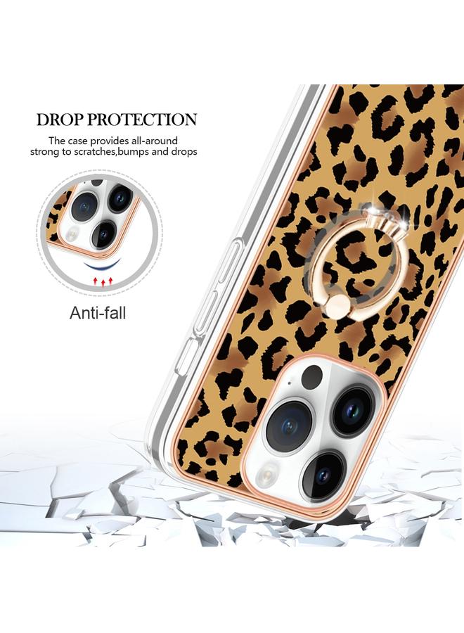 زبون جراب لهاتف iPhone 13 Pro Max مطلي بالكهرباء من الجانبين IMD مع حامل حلقي - Image 4