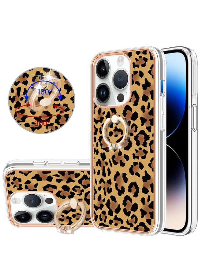 زبون جراب لهاتف iPhone 13 Pro Max مطلي بالكهرباء من الجانبين IMD مع حامل حلقي - Image 1