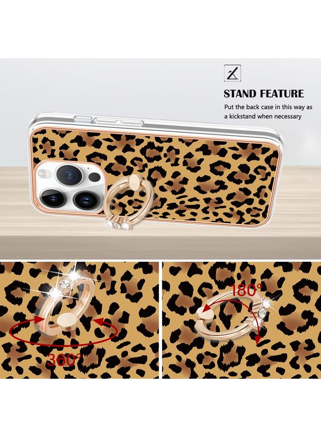 زبون جراب لهاتف iPhone 13 Pro Max مطلي بالكهرباء من الجانبين IMD مع حامل حلقي - Image 3