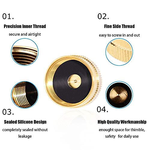 Joywayus Propane Tank Refill Adapter with 4 Propane Bottle Caps Universal for All 1 lb Propane Tank Small Cylinders - Safest Tank Fill Attachment and Solid Brass Regulator Valve Accessory - Image 5