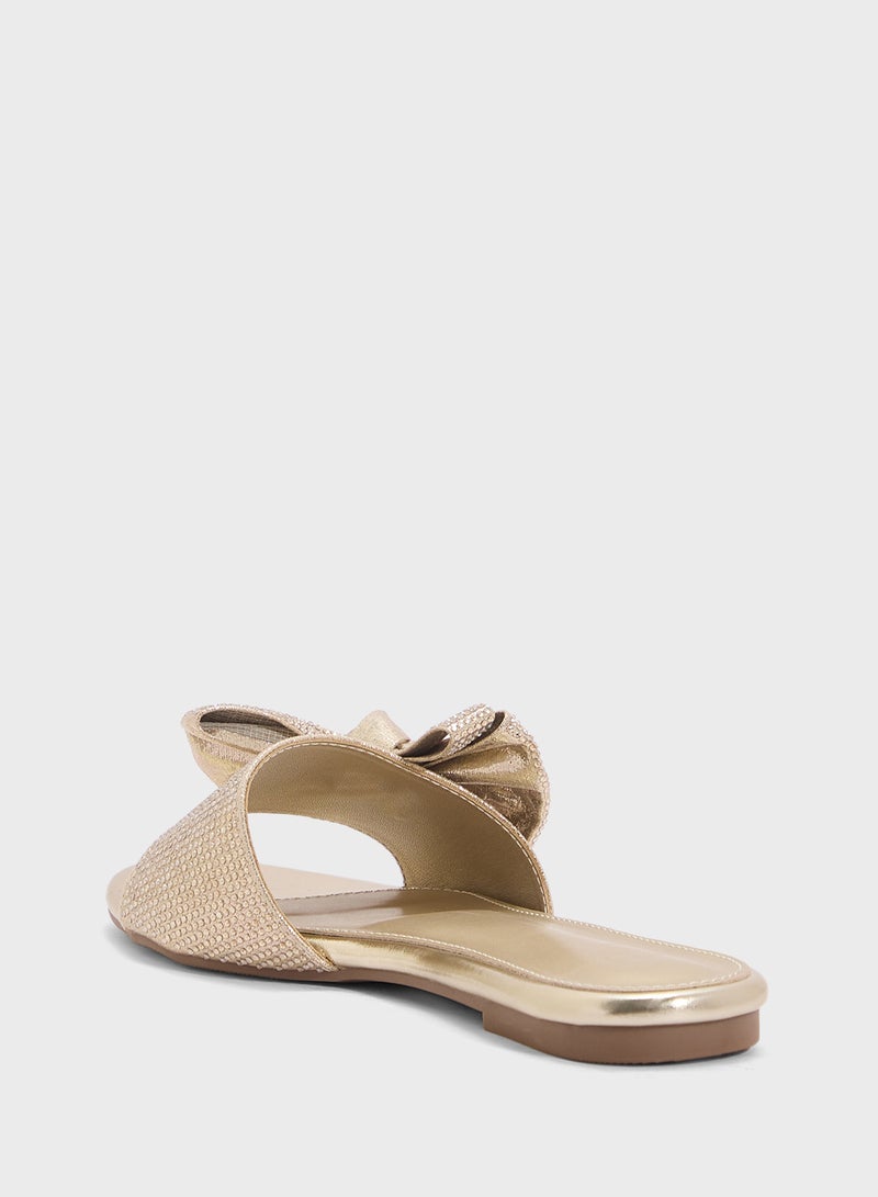 ELLA Pointed Flat Sandal With Bow - Image 2