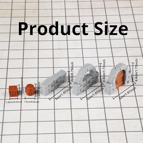 AUSPDICE Dungeon Walls 40pcs 28mm Miniature RPG Modular System DND Terrain Building Accessories for Tabletop Role Playing Scenes, Gift of Christmas Halloween for DM - Image 5