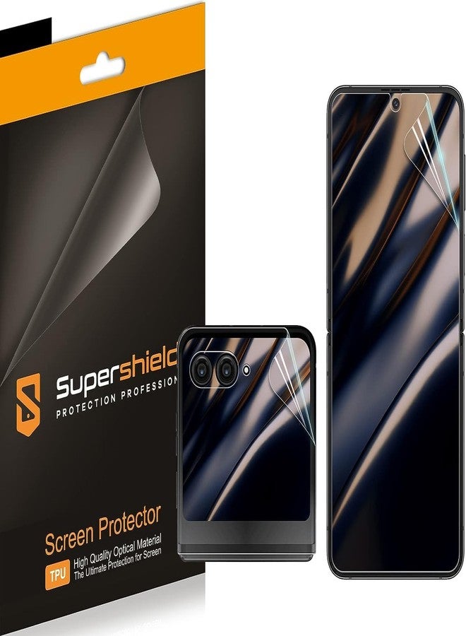 Supershieldz (2 Pack) Designed for Motorola Razr+ / Plus (2023) (2 Main Screen and 2 Front Screen) Screen Protector, High Definition Clear Shield (TPU) - Image 1