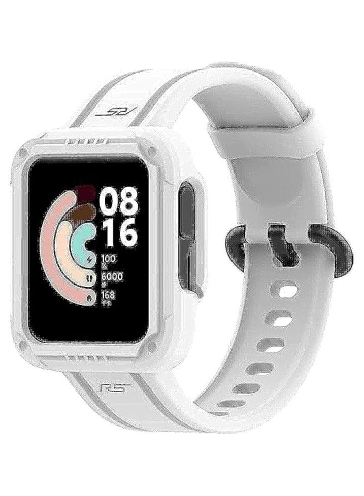 Soft Silicone Breathable Bracelet Band for Xiaomi Mi Watch Lite/Redmi Watch2 (White)