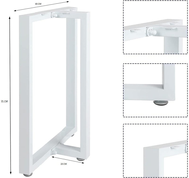 DECORILA Metal TShape Table Legs 28Height 177Wide Heavy Duty Desk Legs DIY Furniture Legs for Dining TableCoffee TableOffice Desk White only Legs - Image 2