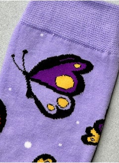 The Socks Hype Unisex Butterfly Socks for Men Women - Comfortable Cotton Blend | Suitable for 35-42 Sizes | Elegant Nature-Inspired Design, Perfect for Butterfly Lovers  - Image 2