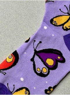 The Socks Hype Unisex Butterfly Socks for Men Women - Comfortable Cotton Blend | Suitable for 35-42 Sizes | Elegant Nature-Inspired Design, Perfect for Butterfly Lovers  - Image 3