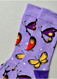 The Socks Hype Unisex Butterfly Socks for Men Women - Comfortable Cotton Blend | Suitable for 35-42 Sizes | Elegant Nature-Inspired Design, Perfect for Butterfly Lovers  - Image 4