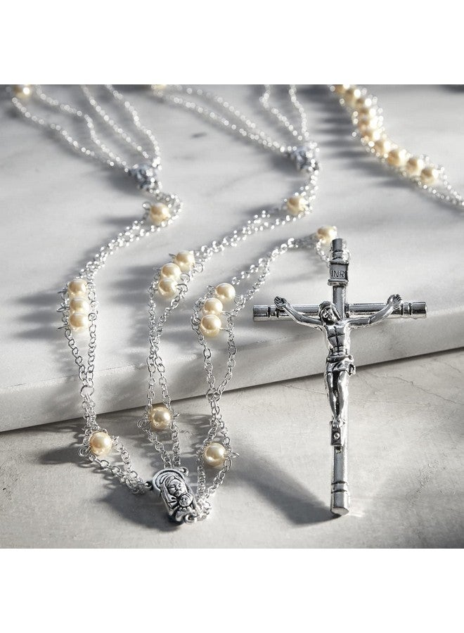 1home CB Catholic Creed-Ladder Lasso Wedding Rosary, 42-Inch, Clear - Image 2