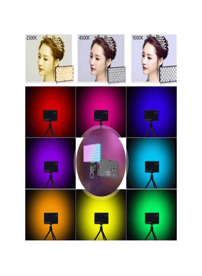 التخطيط ضوء فيديو RGB محمول بلوحة إضاءة LED قابلة للتعديل 0-360 درجة بألوان كاملة، مؤشر تجسيد اللون 95+ 2500K-9000K قابلة للتعتيم مع 20 تأثير إضاءة، بطارية قابلة للشحن 3100 مللي أمبير في الساعة للإضاءة LED للتصوير الفوتوغرافي ومؤتمرات الفيديو - Image 3