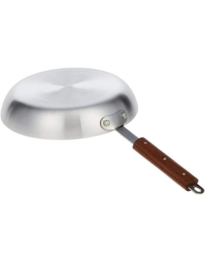 Sonex Traditional Frying Pan No.3 (28 cm), Cookware, Ergonominc Heat Resistant Wooden Handle, Frying Pan, Built to Last, Easy to Clean Dishwasher Safe,Metal Finish Aluminum, Silver - Image 3