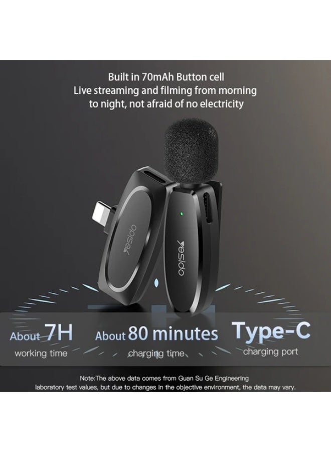 YESIDO Lavalier Microphone KR11 / KR12 / KR13 / KR14, Professional Clip-On Lapel Mic for Recording, Streaming, Online Teaching, Vlogging, and Interviews, Clear Sound with Noise Reduction - Image 2