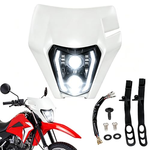 CHANGCHENG Dirt Bike Headlight Led，66W 3000lm Universal Motorcycle LED Headlight Kit，Pit Bike Headlight for Most Pit Dirt Bike Motorcycle Enduro ATV Scooters-White - Image 1