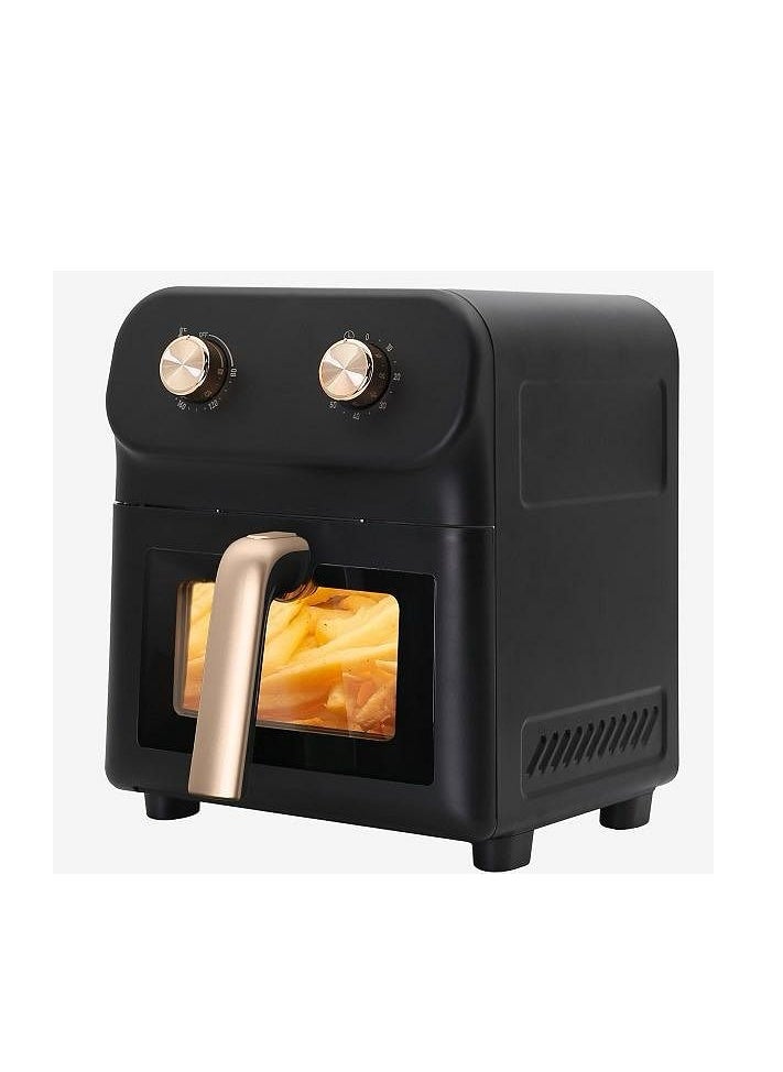 ATC ATC Electric Air Fryer Manual 6L 1700W Black with Light Inside Rapid Air Circulation Multipurpose Grill Rack Full Metal Body Cool Touch Large Teflon Basket Healthy Oil Free Cooking H-AF030M  - Image 1
