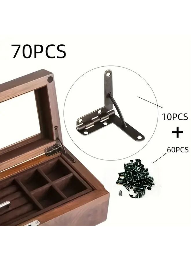 70pcs Automatic Closing Door Hinges For Storage Jewelry Box Cabinet DIY - Image 1