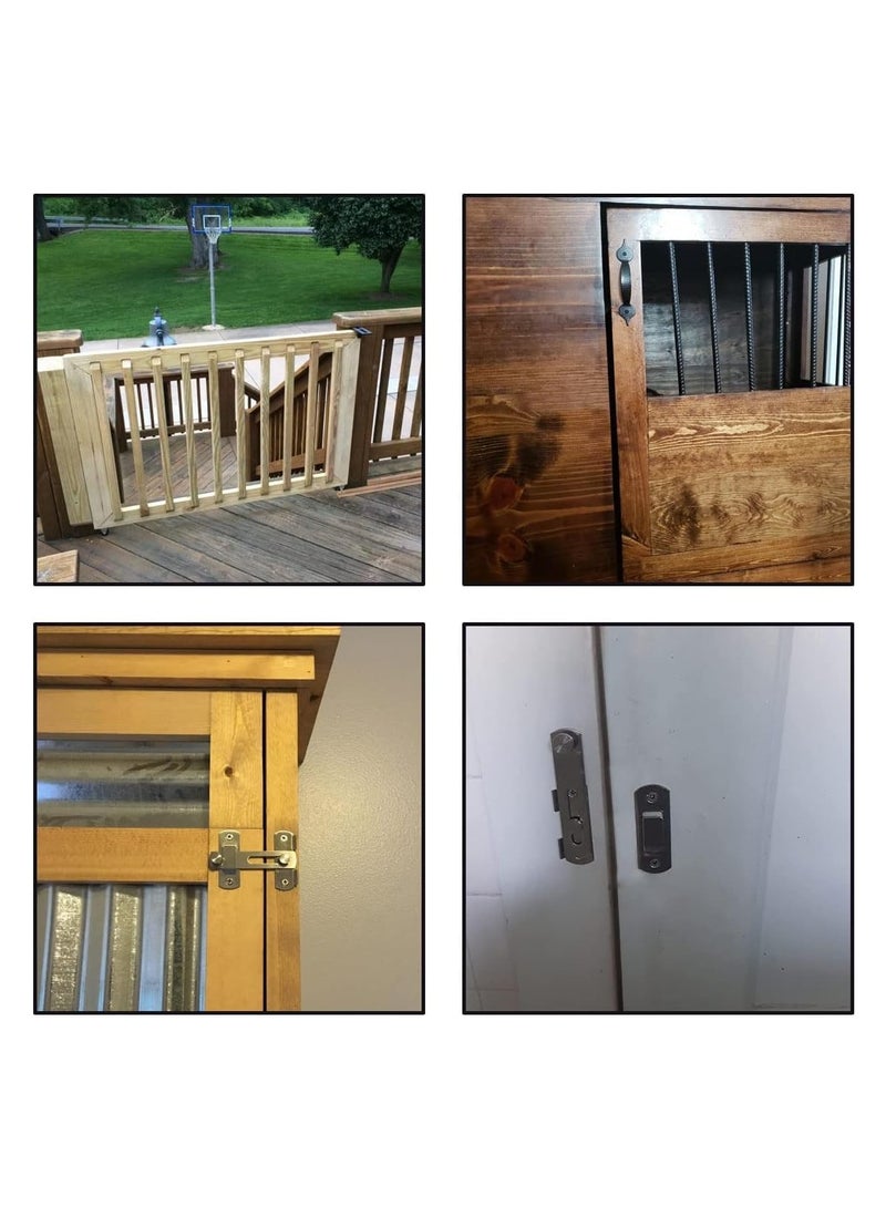 KASTWAVE Stainless Steel Flip Latch Gate Latches with Screws Bar Latch Safety Door Latch Bolt Lock for Gate Cabinet Fence Window(3 Inch) - Image 3