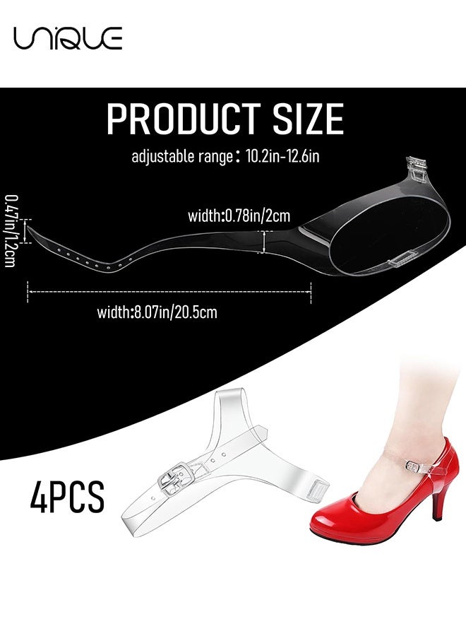 Unique 2 Pairs Detachable Shoe Straps for Heels, Replacement Ankle Straps for Heels, Elastic Transparent High Heels for Women, Clear Anti Loose Shoelace with Adjustable Buck for Holding High Heels - Transparent/Triangle - Image 2