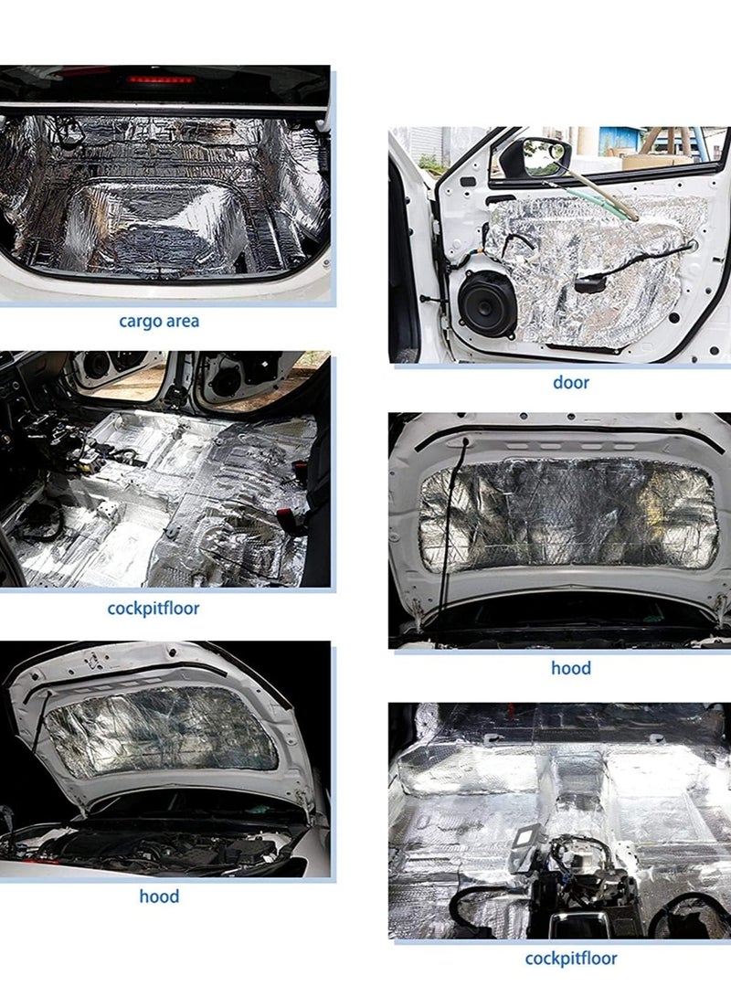 ROYAL - Universal 4 Pcs Car Sound Deadening Mat, Noise & Heat Shield Insulation Closed Cell PE Foam, Vibration Dampening Material for Doors, Hood, Trunk, Floor and Ceiling, 4 Sq Feet (80cmx46cm) 2mm