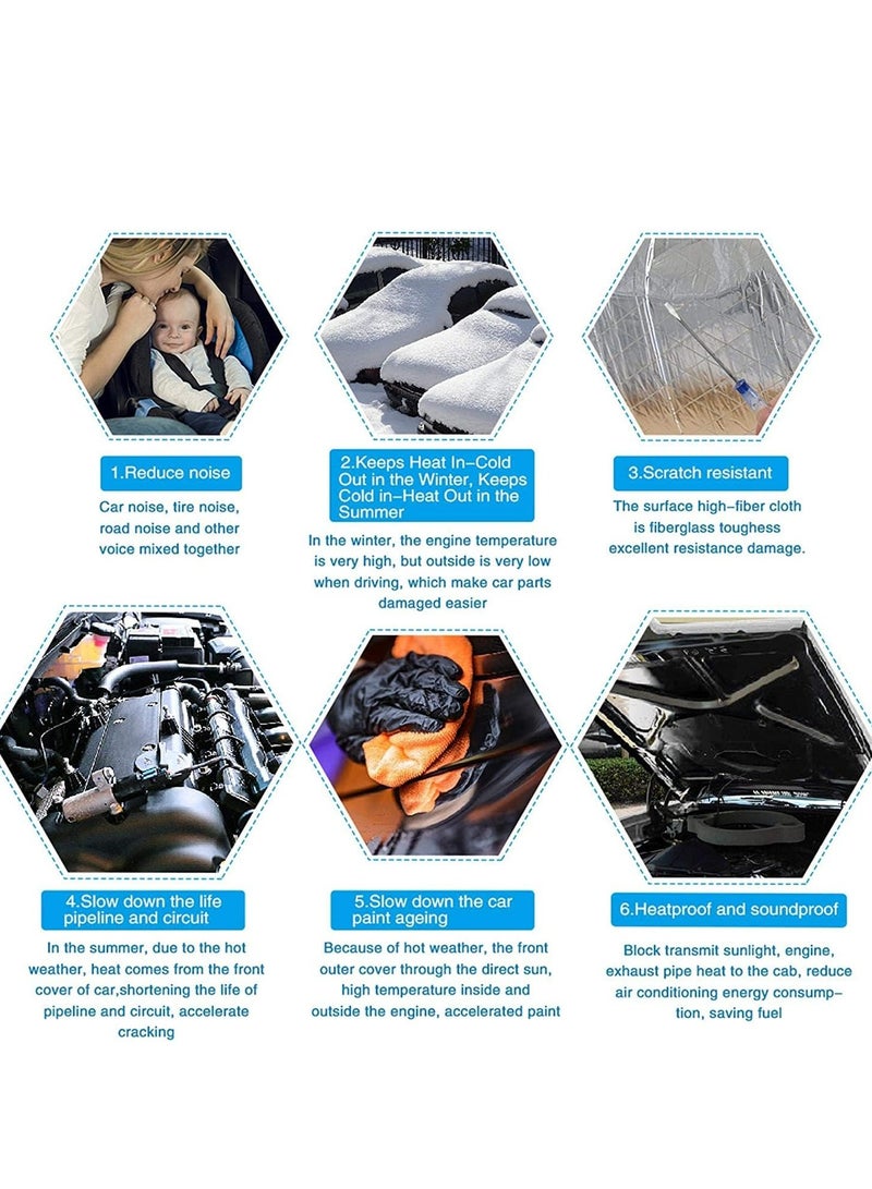 ROYAL - Universal 4 Pcs Car Sound Deadening Mat, Noise & Heat Shield Insulation Closed Cell PE Foam, Vibration Dampening Material for Doors, Hood, Trunk, Floor and Ceiling, 4 Sq Feet (80cmx46cm) 2mm
