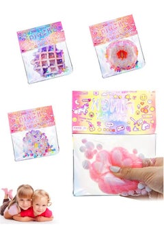 4Pcs Squishy Toys, Novelty Decompress Toys, Squeeze Cat Paw Donut Stress Ball Pinch Cute PVC Sensory Toys for Relieving Fidget Rising Animal Shaped Novelty Things Birthdays Cosplay Party Opp Packaging Gift Decorations